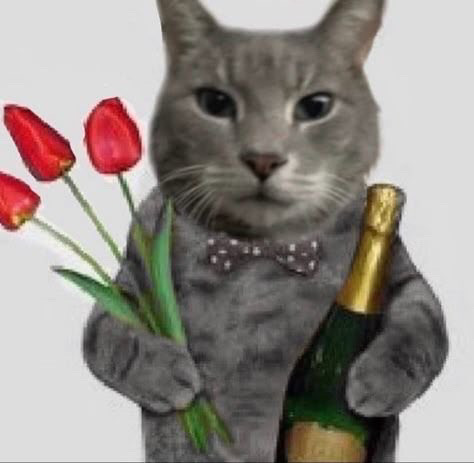 Cute kitten with flowers